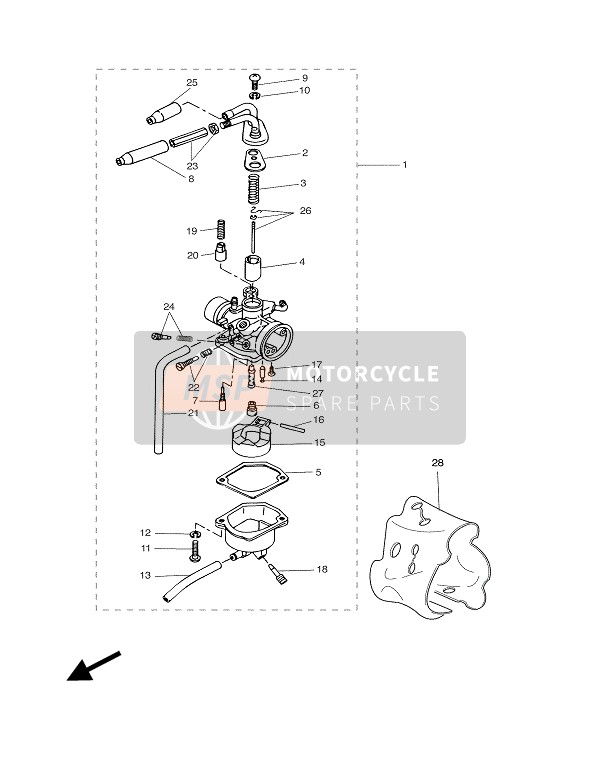 Yamaha CW50N BWS NAKED 2003 Carburateur pour un 2003 Yamaha CW50N BWS NAKED